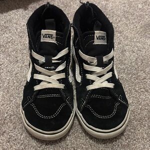 Vans Kids Black and White High-Top Sneakers